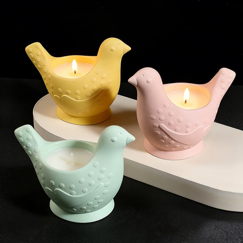 DIY Resin Aromatherapy Gypsum Bird Candle Cup Mold, Bird Potted Plant Storage Candle Holder Ornament Silicone Mold