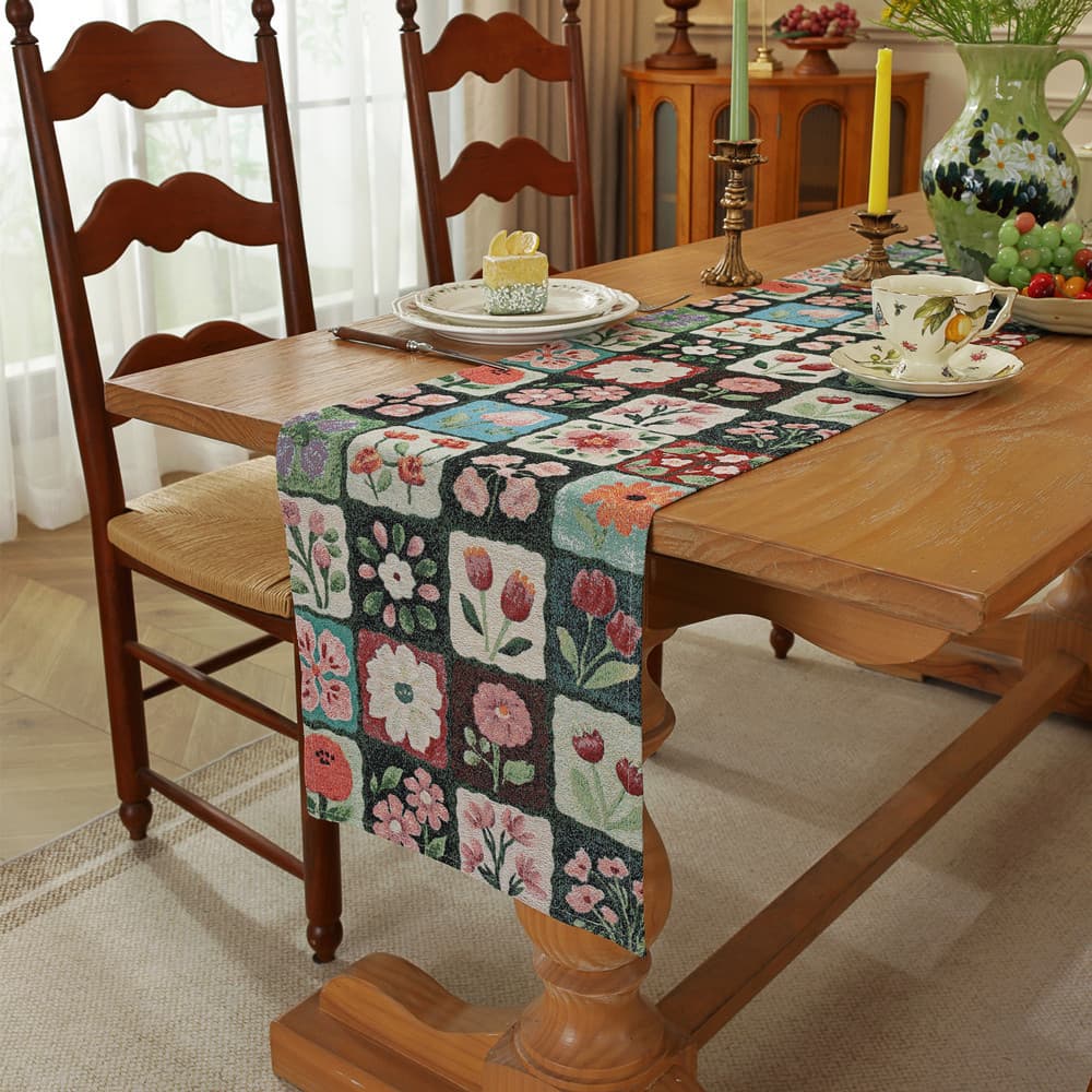 Cross-border American Retro Tassel Table Flag Polyester Dyed Jacquard Geometric Coffee Table TV Cabinet Cover Ins Bedside