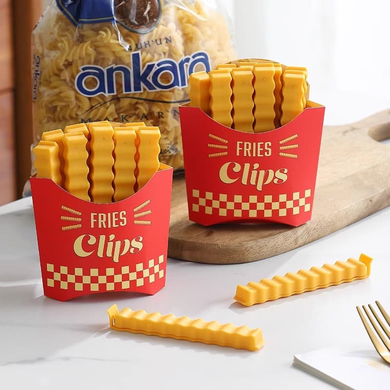 French Fry Bag Clip, Cartoon Magnetic Fridge Sticker, Snack Bag Sealer, Tea Moisture-Proof Freshness Food Seasoning Sealing Clip