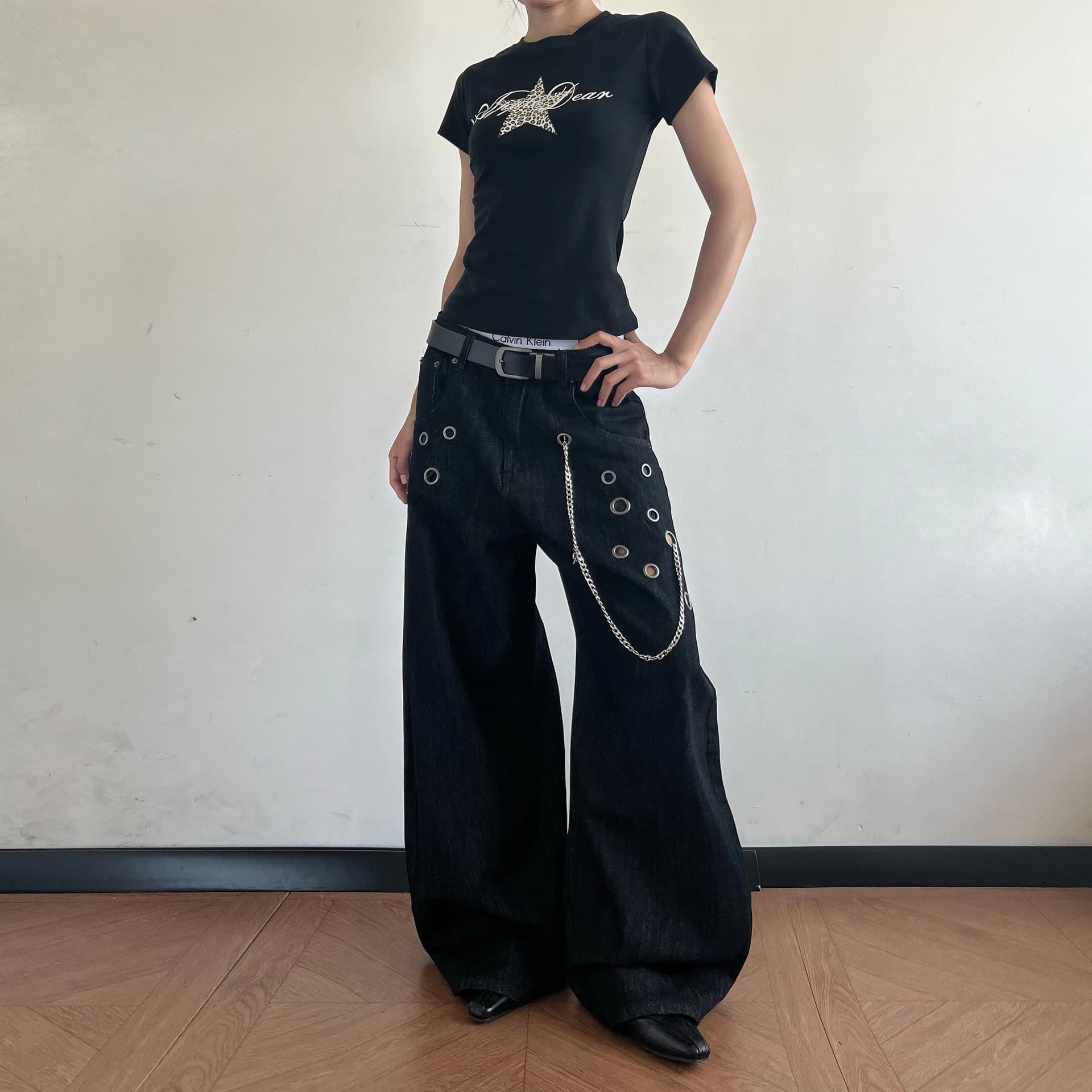 Factory American retro personalized washed loose wide-leg scimitar jeans spring and autumn versatile trendy pants for men and women