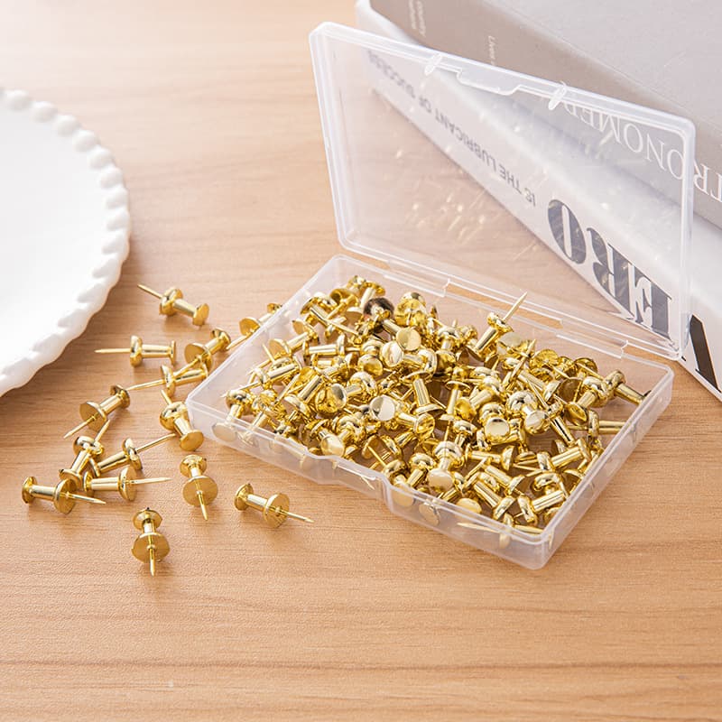 Factory Direct Boxed Electroplated Gold Push Pins Amazon Photo Wall Push Pins Colored Nails Thumbtacks