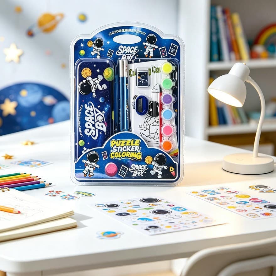 Cross-Border Creative Cartoon Stationery Set, Student Prize Drawing Stationery Gift Box, Multifunctional Learning Supplies Set