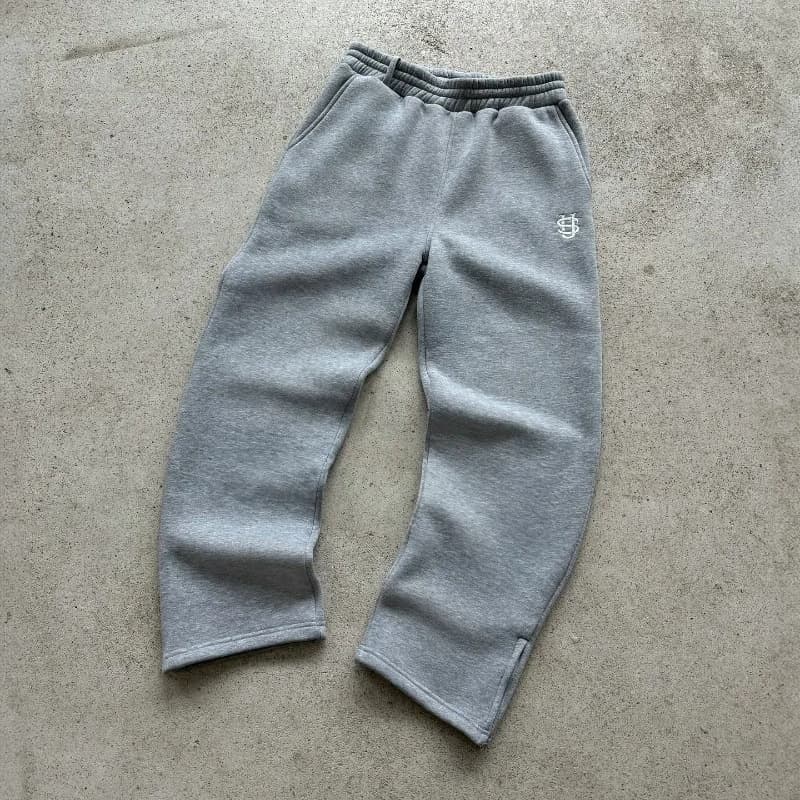 European and American Cross-border Embroidered Zipper Sweatpants Casual Trousers High Street Hip Hop Rap Streetwear US Size Unisex Sweatpants Wholesale