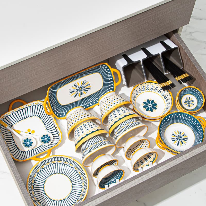 Japanese-style High-Aesthetic Bowl and Plate Set Ceramic Bowls Soup Bowls Dumpling Plates Rice Bowls Home Ceramic Tableware