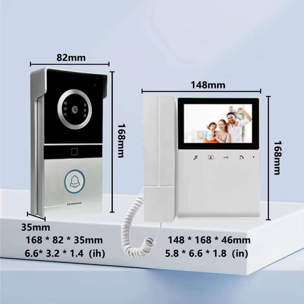 Villa Home Video Door Phone 4.3-inch Clear LCD Wired Video Intercom System Infrared Night Vision Door
