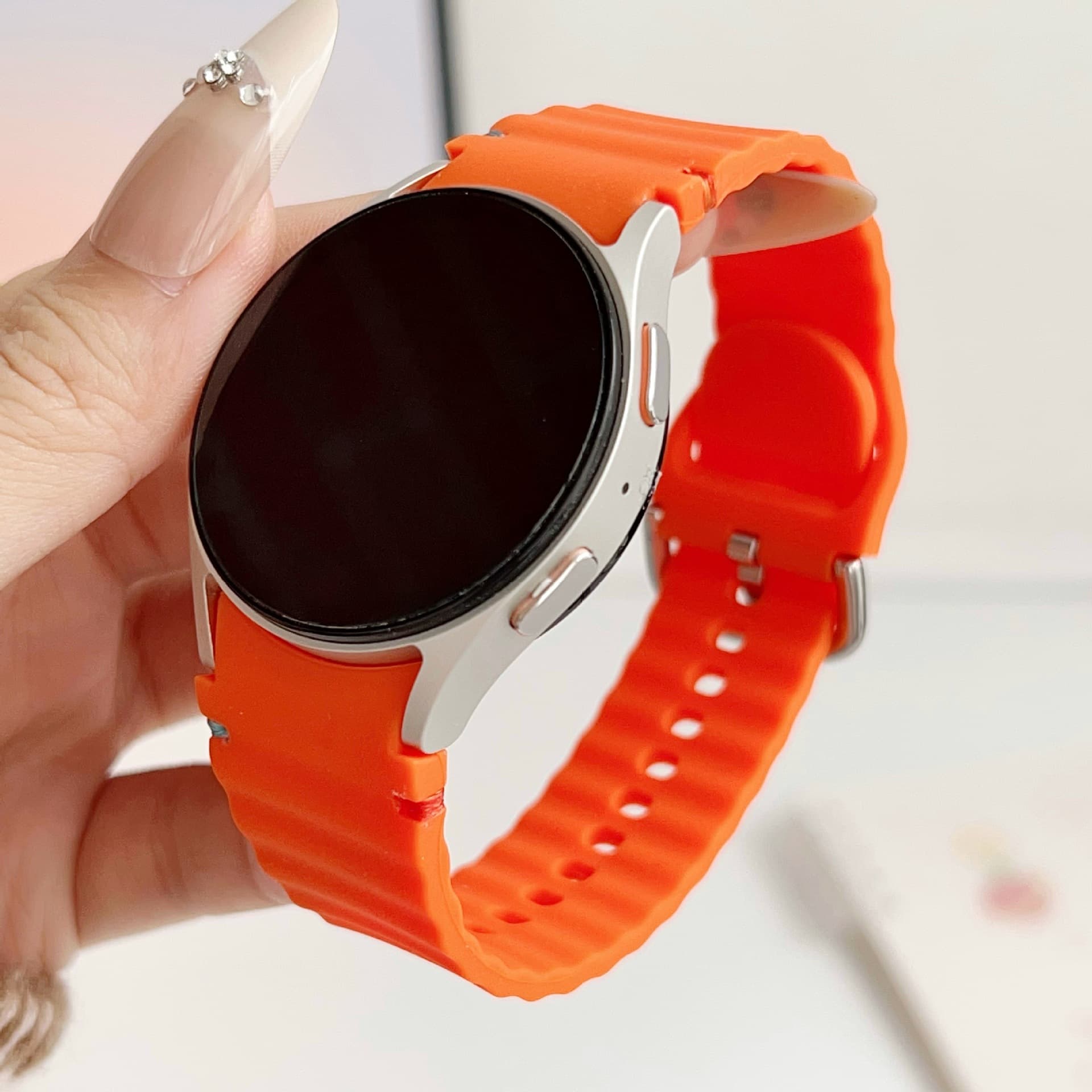 Silicone band compatible with Samsung Galaxy Watch7 official silicone band S5/S6/S7 wave stitch silicone band