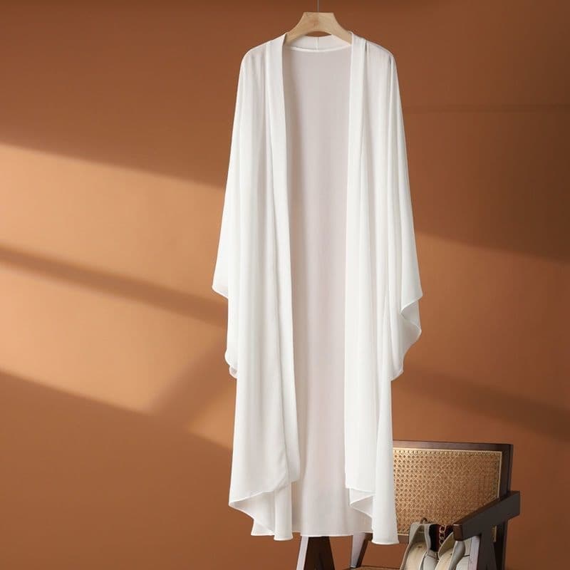 Long Chiffon Cardigan for Women Summer Thin Sun Protection Air Conditioning Jacket New Fashionable Age-Reducing Hanfu Style Shawl Outerwear