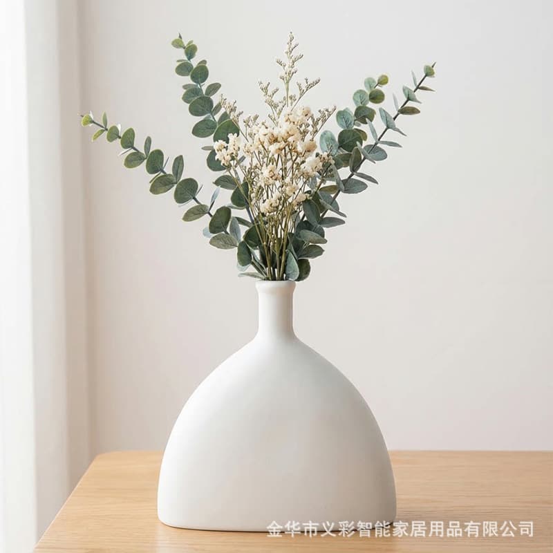 New Chinese style plastic vase, creative home decoration, desktop imitation ceramic decorative vase, two halves spliced together for flower arrangement.