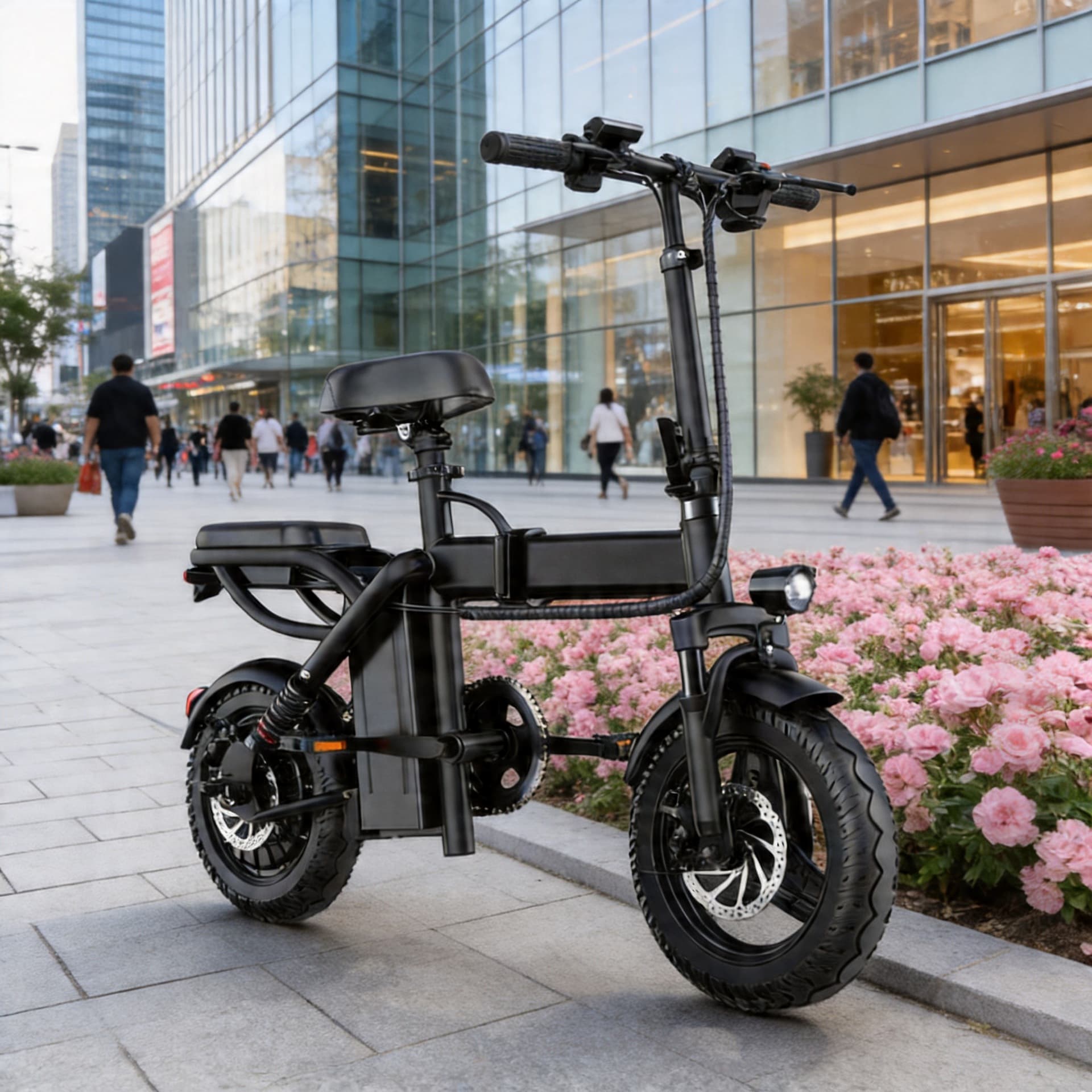 Factory direct sales 48V folding electric bicycle portable commuting long endurance lithium battery adult export electric vehicle