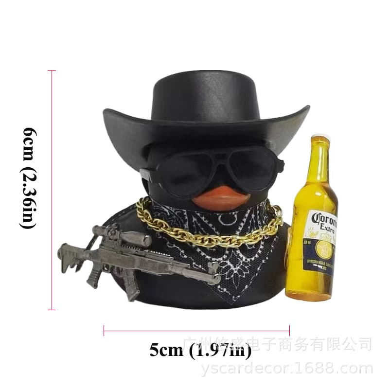 Cool Denim Series Bib, Little Yellow Duck Decorative Ornament, Sunglasses, Gold Chain, Gun Car Ornament, Cross-Border Supply