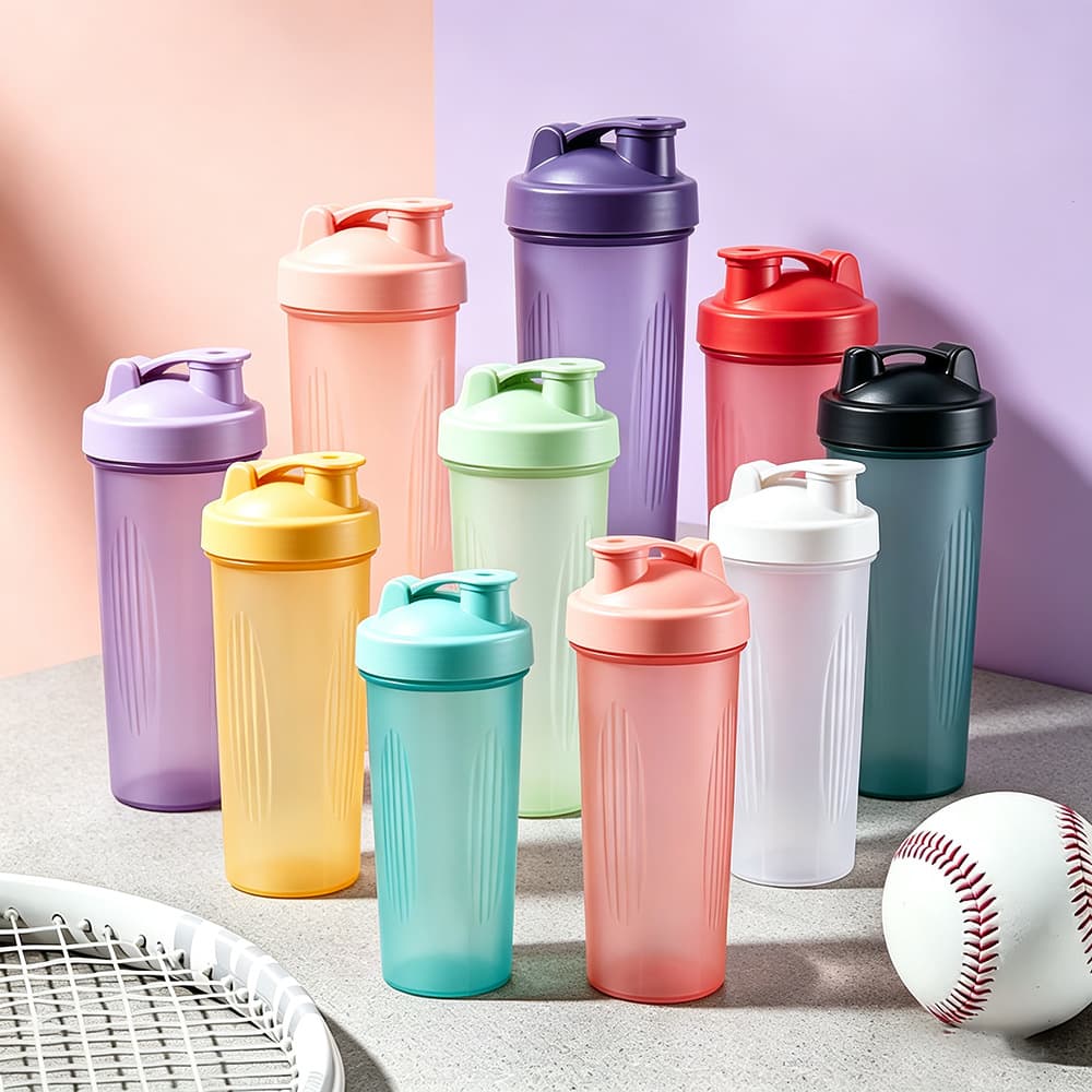 400ml Protein Shaker Cup with Scale, Plastic Mixing Cup, Fitness Sports Water Bottle