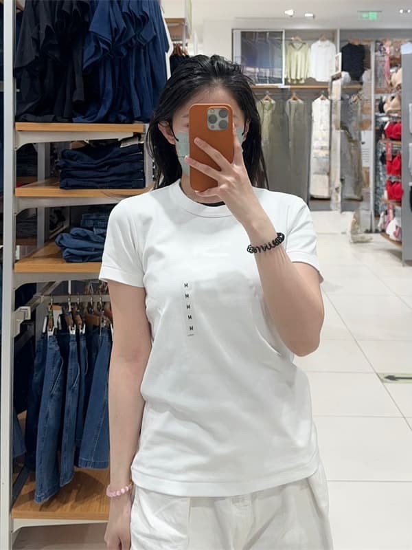 Uraz Collaboration Women's Regular Shoulder Solid Round Neck Short Sleeve T-Shirt Summer Basic Top 465754
