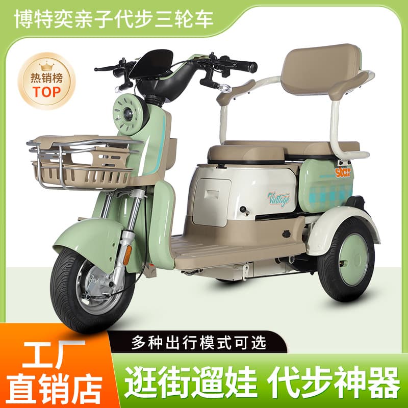 New National Standard Electric Tricycle for Adults and Women, Child Transport, Household Mini Leisure Commuter Electric Scooter