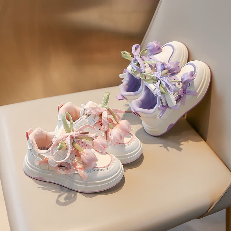 New Children's Board Shoes 2025 Spring/Autumn Comfortable Breathable Baby Girl Flower Casual Shoes Fashion Sneakers Kids Shoes