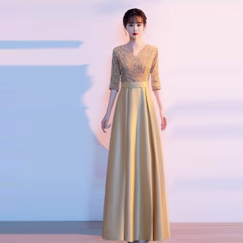 Women's Long Dress for Choir Performance 2024 New Style Student Red Song Performance Outfit Adult Chorus Conductor Gown