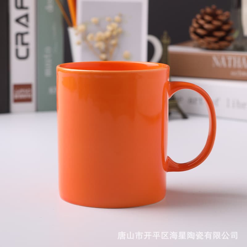 Bone china color glaze cup custom color logo Tangshan bone china mug source factory modern simple annual party gift