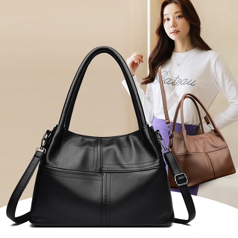 Cross-border Large Capacity Middle-aged Women's Bag 2025 New Versatile Soft Leather Shoulder Crossbody Big Bag Women's Handbag Hot Sale
