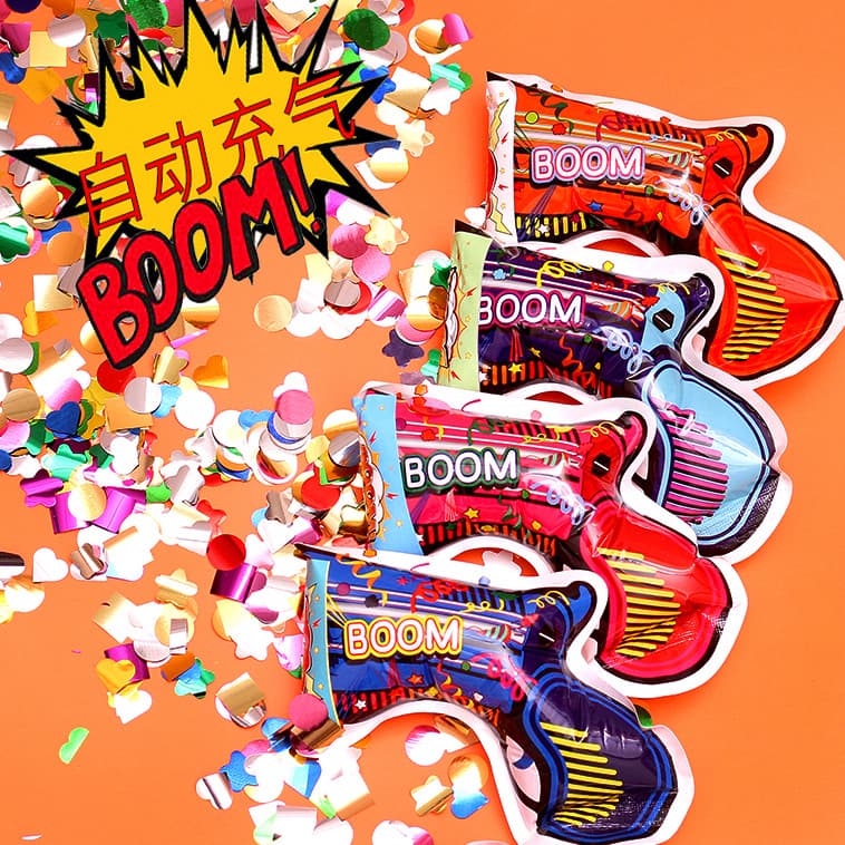 TikTok Same Style Birthday Atmosphere Cannons, Spray Tubes, Handheld Pull Crackers, New Year Automatic Inflatable Wedding Firework Guns
