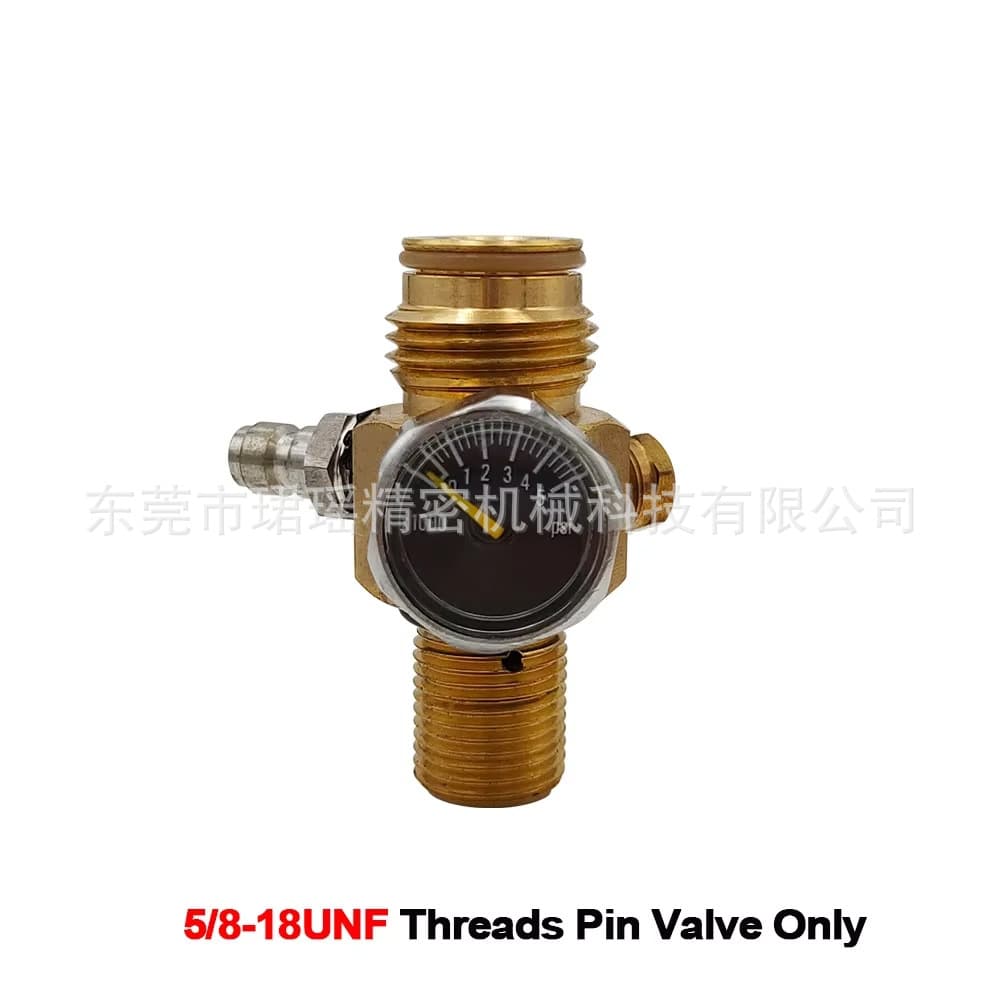 Cross-border HPA tank inflation needle valve G1/2-14 to 5/8-18UNF with male head with 5PSI pressure gauge