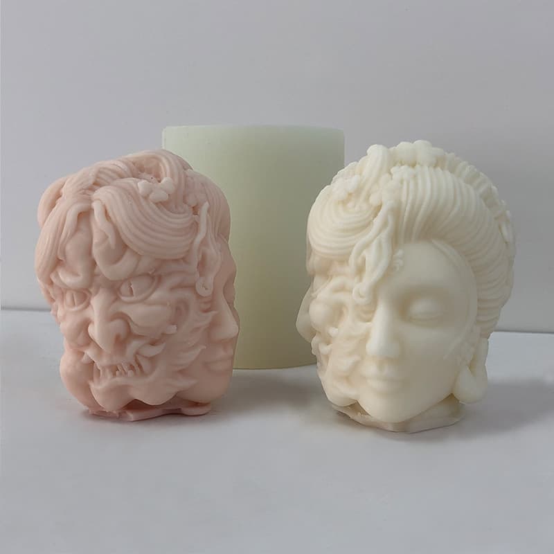 Human Mountain Demon Beauty Portrait Aromatherapy Candle Silicone Mold DIY Epoxy Resin Gypsum Ornament Halloween Silicone Mold