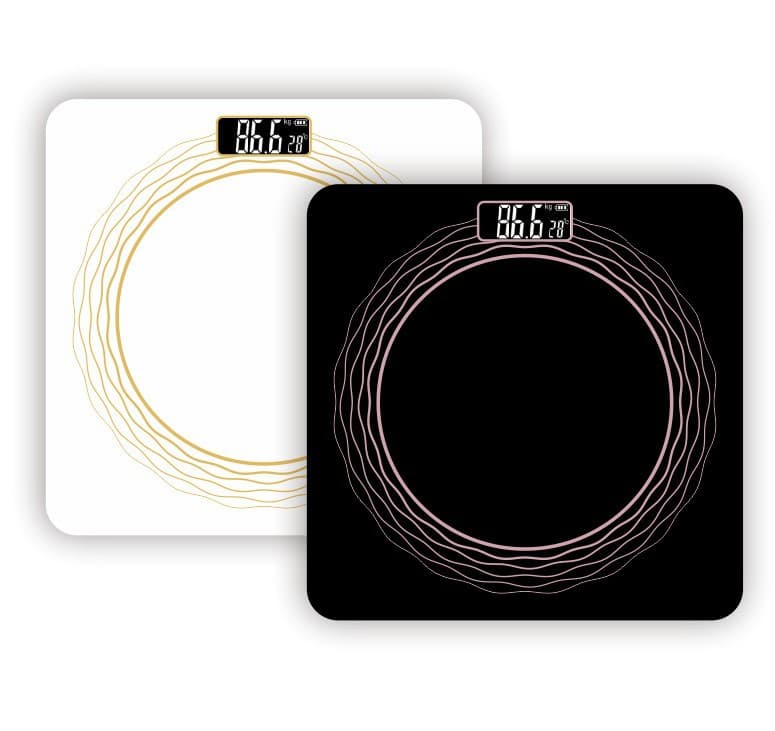 Human scale electronic weight scale, home health scale, pure color tempered glass scale with logo printing.