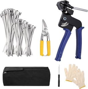 150-teiliges Kabelbinderpistolen-Set aus Metall, Edelstahl K