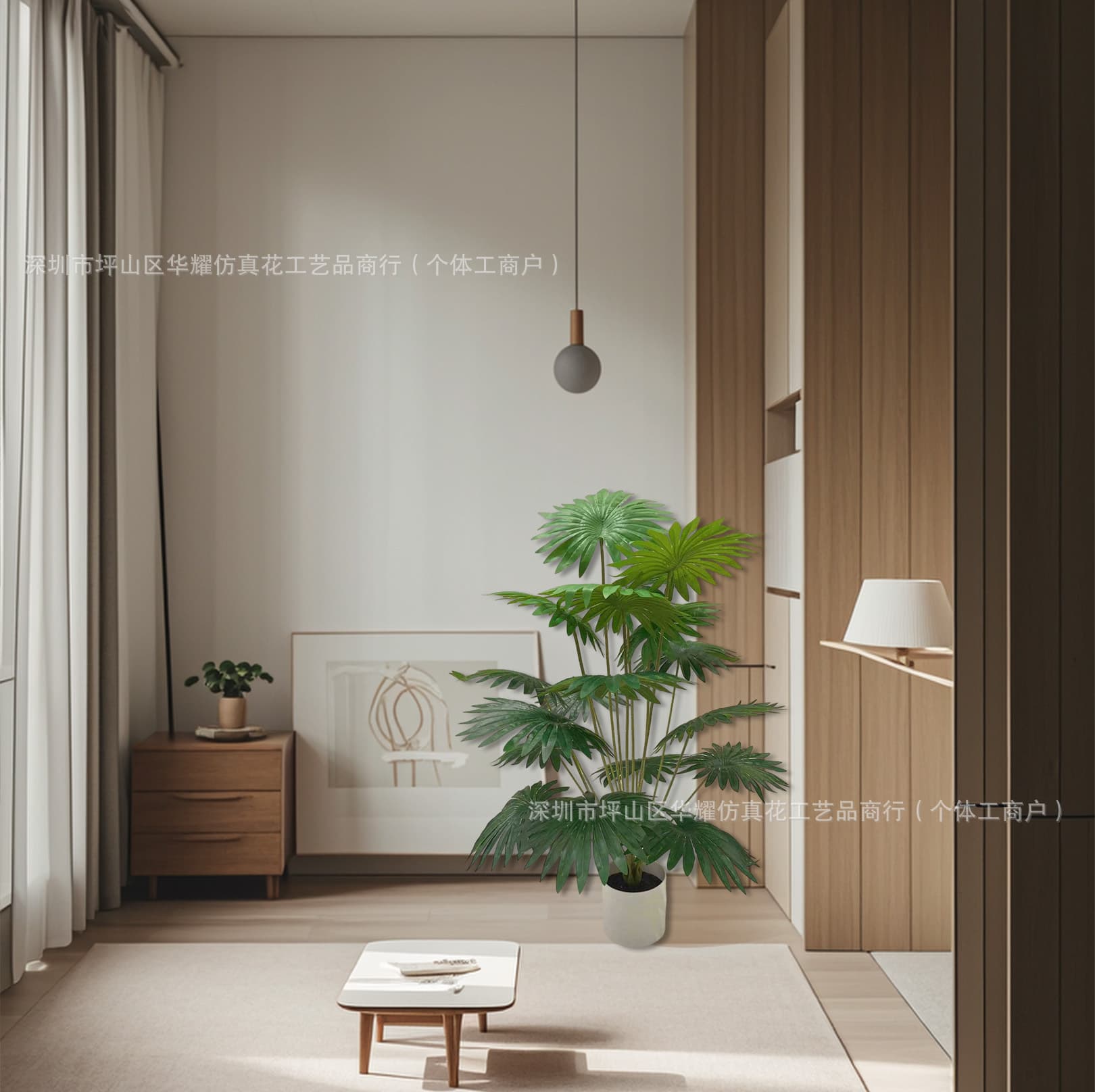 Cross-border hot model simulated fake flowers and green plants, monstera, money tree, high-end realistic artificial scene layout and decoration