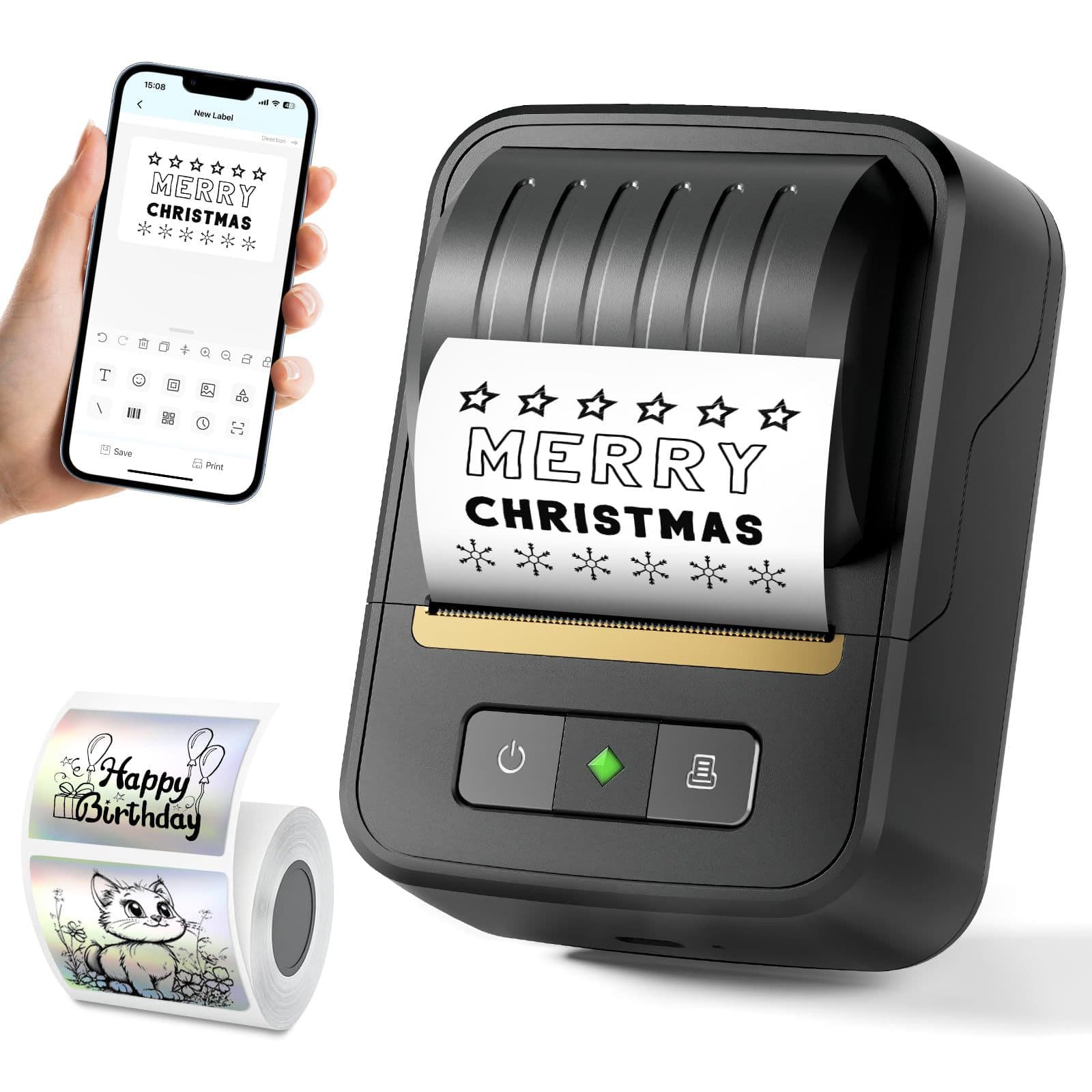 Mini Printer Portable Thermal Label Printer Bluetooth Inkless Commercial Price Barcode Label Printer