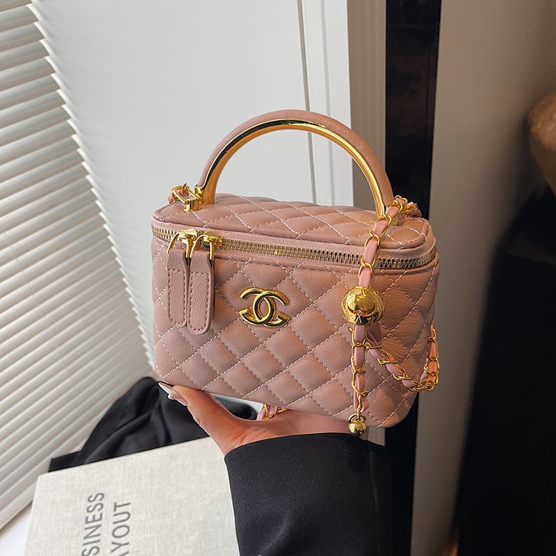 Chanel-style Women's Handbag Diamond Quilted Stitching Shoulder Box Bag Trendy Crossbody Chain Mini Bag