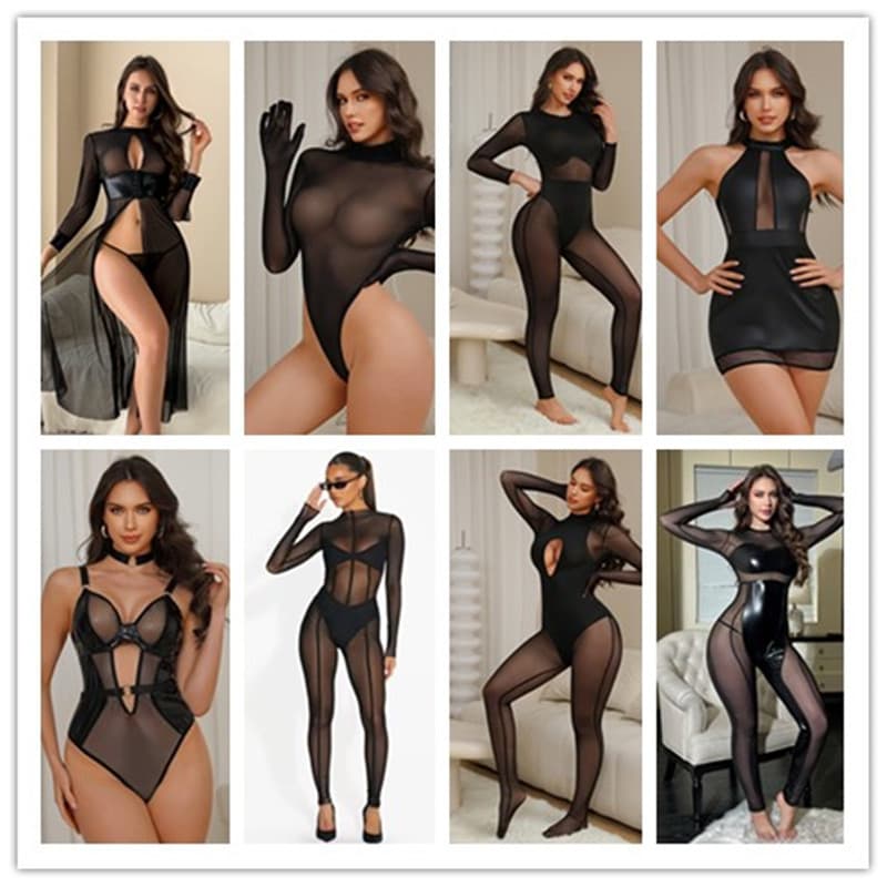 European and American cross-border new sexy lingerie uniforms temptation jumpsuit suit sexy foreign trade lace nightgown women's clothing