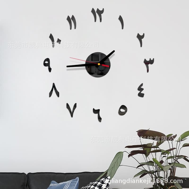 Cross-border Acrylic Wall Clock Irregular Creative Clock DIY Nordic Number Clock Simple 3D Mirror Clock
