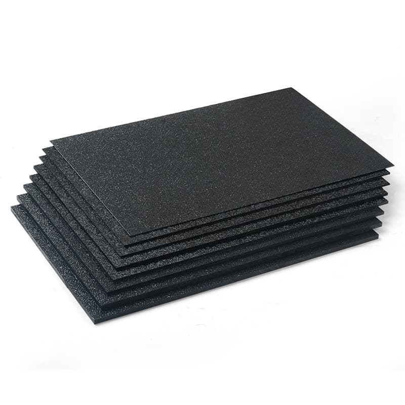 Black ABS frosted sheets with coarse grain, orange peel texture, lychee pattern, self-adhesive PP rigid plastic sheets, and PC flame-retardant boards for processing.