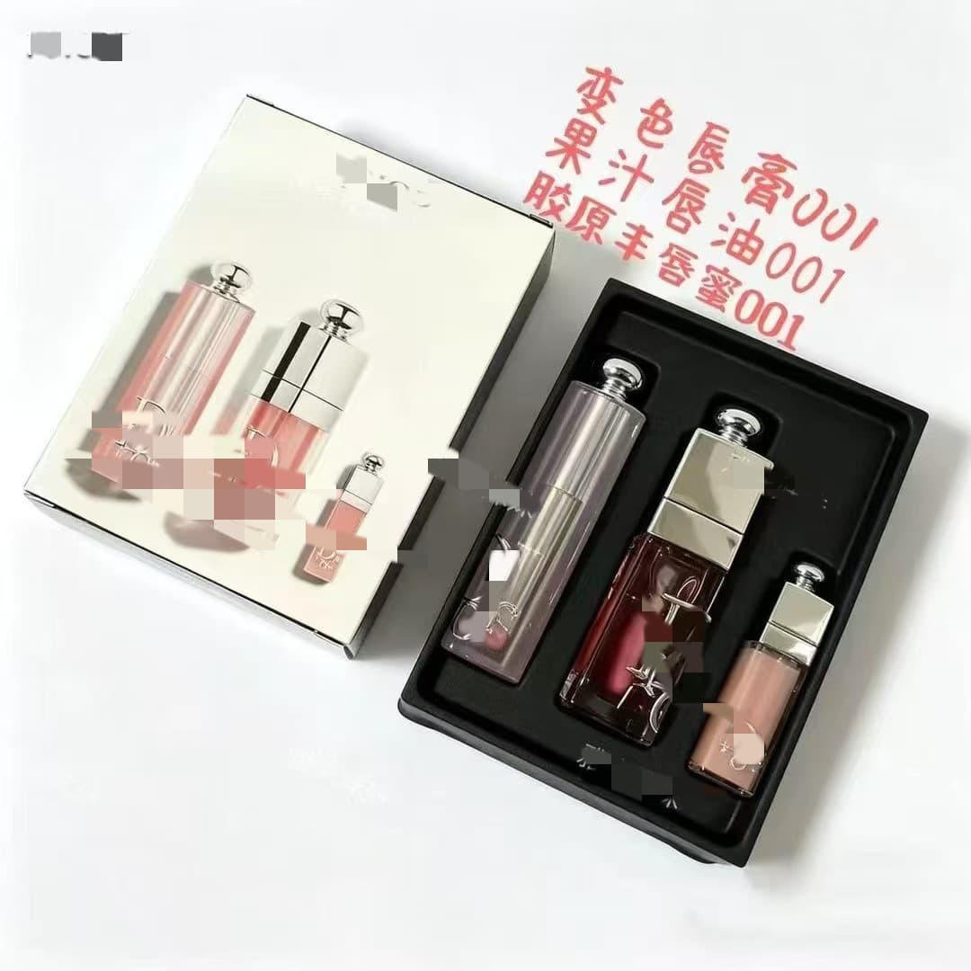 New Cross-border Lip Care Trio: Color-changing Lipstick Full Size 001, Lip Plumper Full Size 001, Lip Plumper Sample