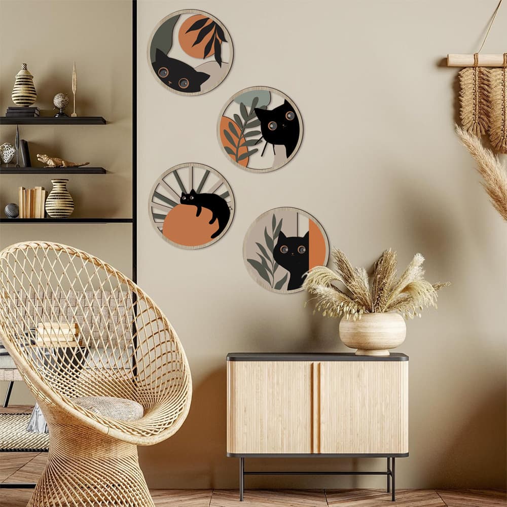 MZ920-927 Cross-border Wooden BOHO Bohemian Style Living Room Bedroom Wooden Wall Decoration Sticker