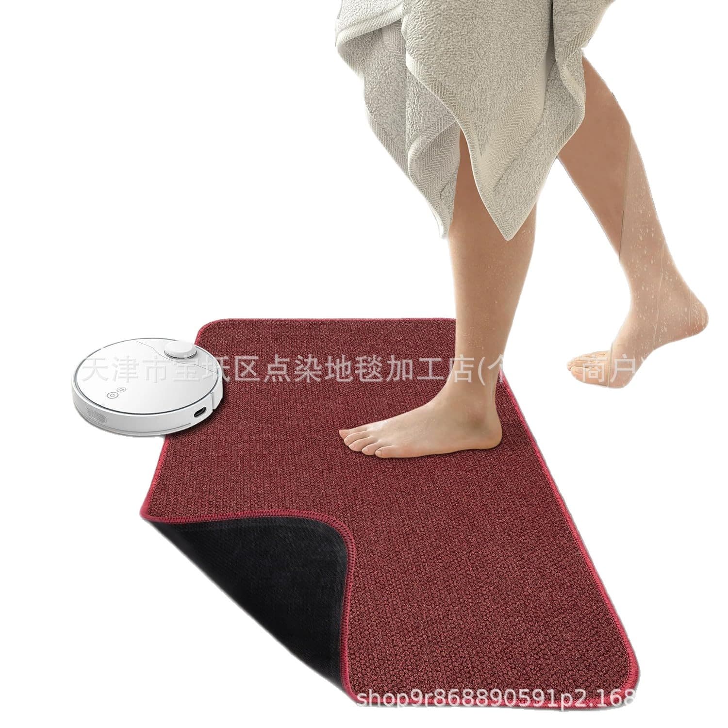 Cross-border Linen Rubber Non-slip Bathroom Floor Mat, Quick-dry Water-absorbing Entry Mat, Easy-to-clean Foot Wipe Mat