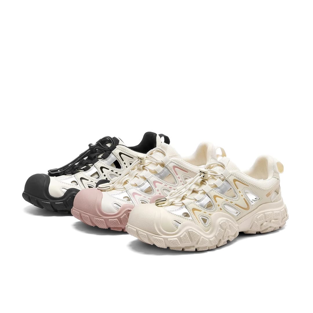 Ugly Cute Hollow Out Closed Toe Roman Sandals Women 2024 New Summer Versatile Sports Breathable Thick Sole Hiking Dad Shoes