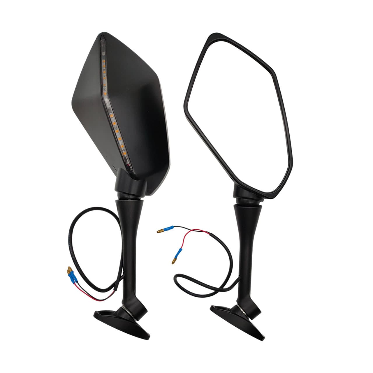 Forward-moving installation with turn signal bar light strip imitating racing motorcycle rearview mirror modification and installation of general accessories for electric vehicles