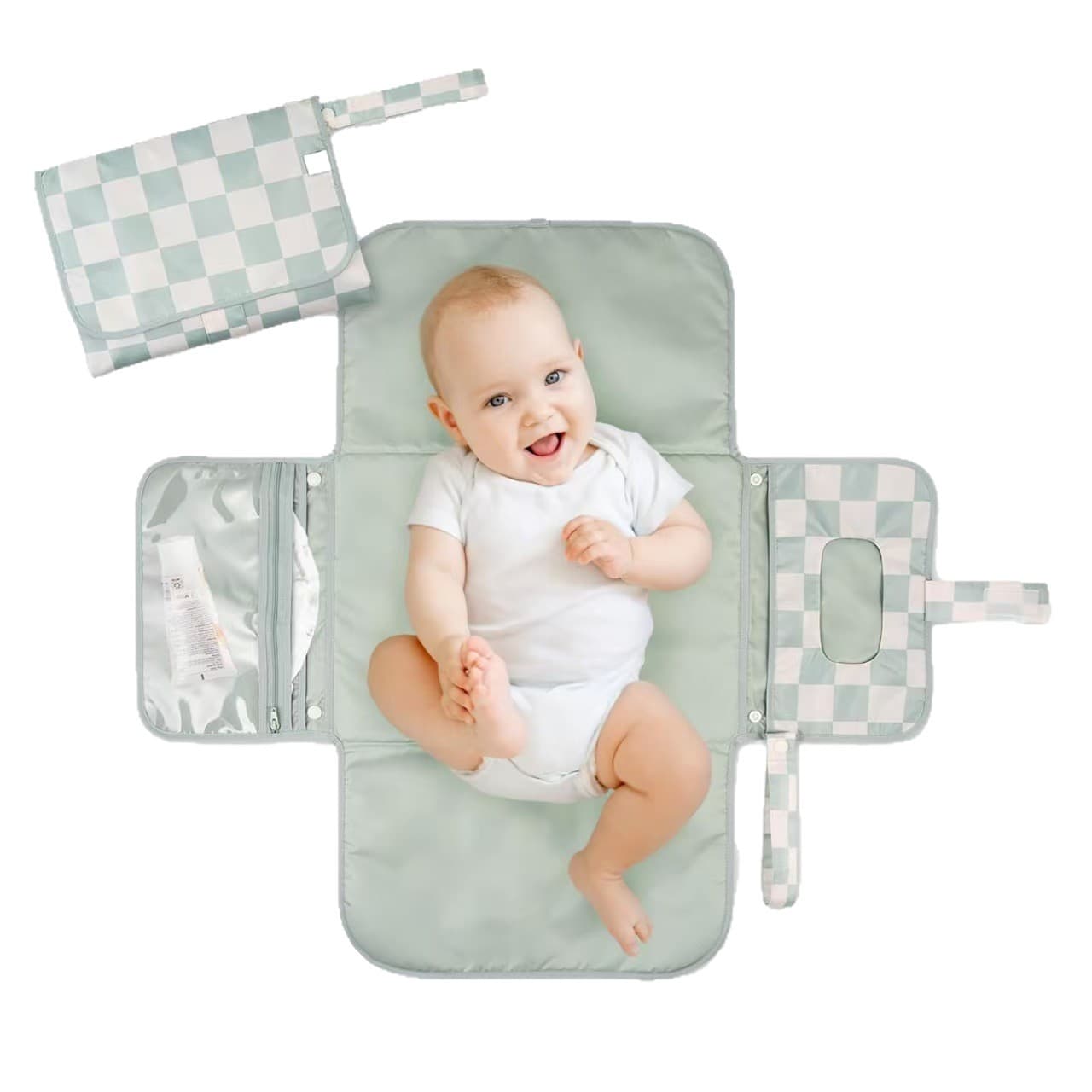 Multifunctional Baby Waterproof Changing Pad, Portable Foldable Diaper Mat, Skin-Friendly Soft Easy-to-Clean Nursing Pad
