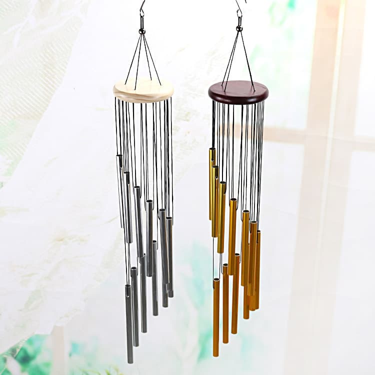 12-tube Metal Wind Chime Aluminum Pipe Pendant, Balcony Garden Temple Blessing Ornament Memorial Cross-border Wholesale Bell