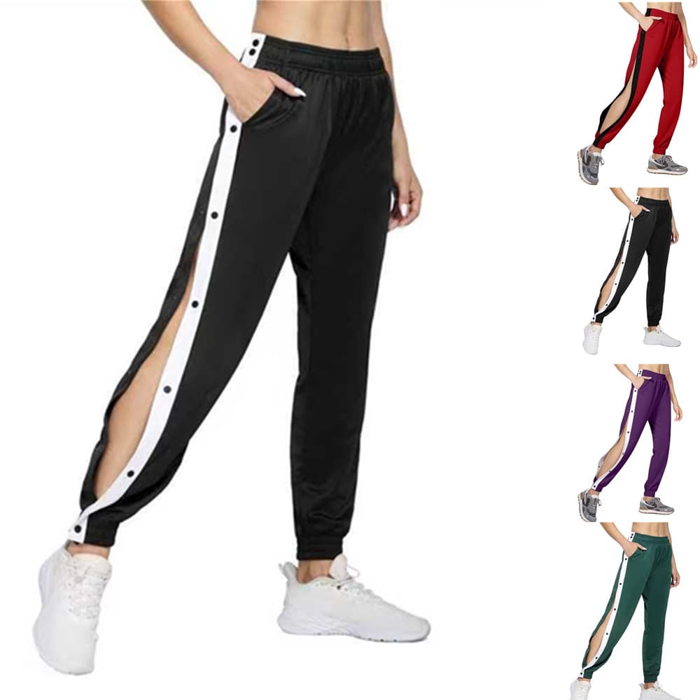Sports Joggers with Button Closure, Men's Summer Thin Trendy Brand Sweatpants, Loose Leg Training Basketball Pants