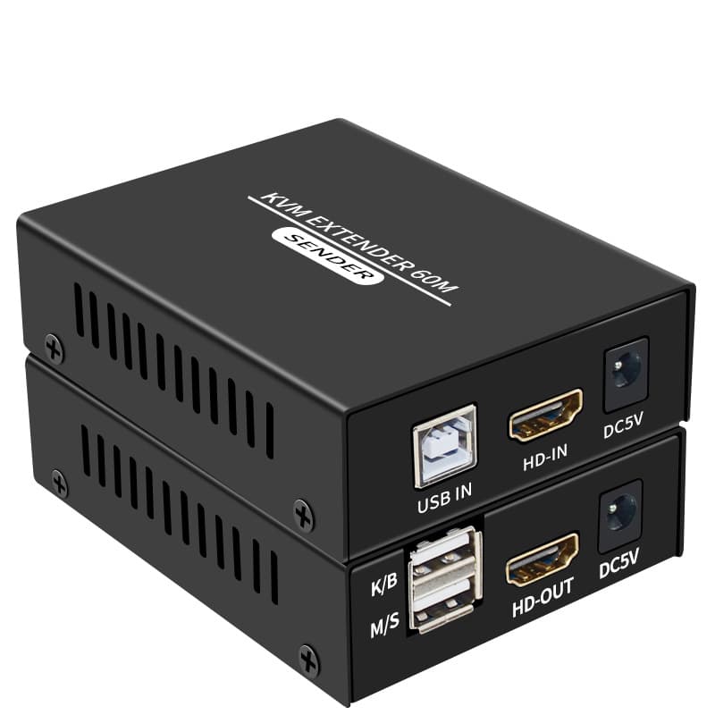 Cross-Border HDMI Kvm Extender 60m Computer Monitoring Hard Disk Video Recording Keyboard and Mouse Synchronization Extension HDMI to Rj45