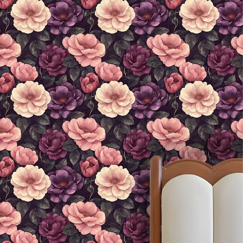 Floral wallpaper, furniture renovation stickers, cabinet and wardrobe art stickers, furniture renovation wallpaper for a high-end feel