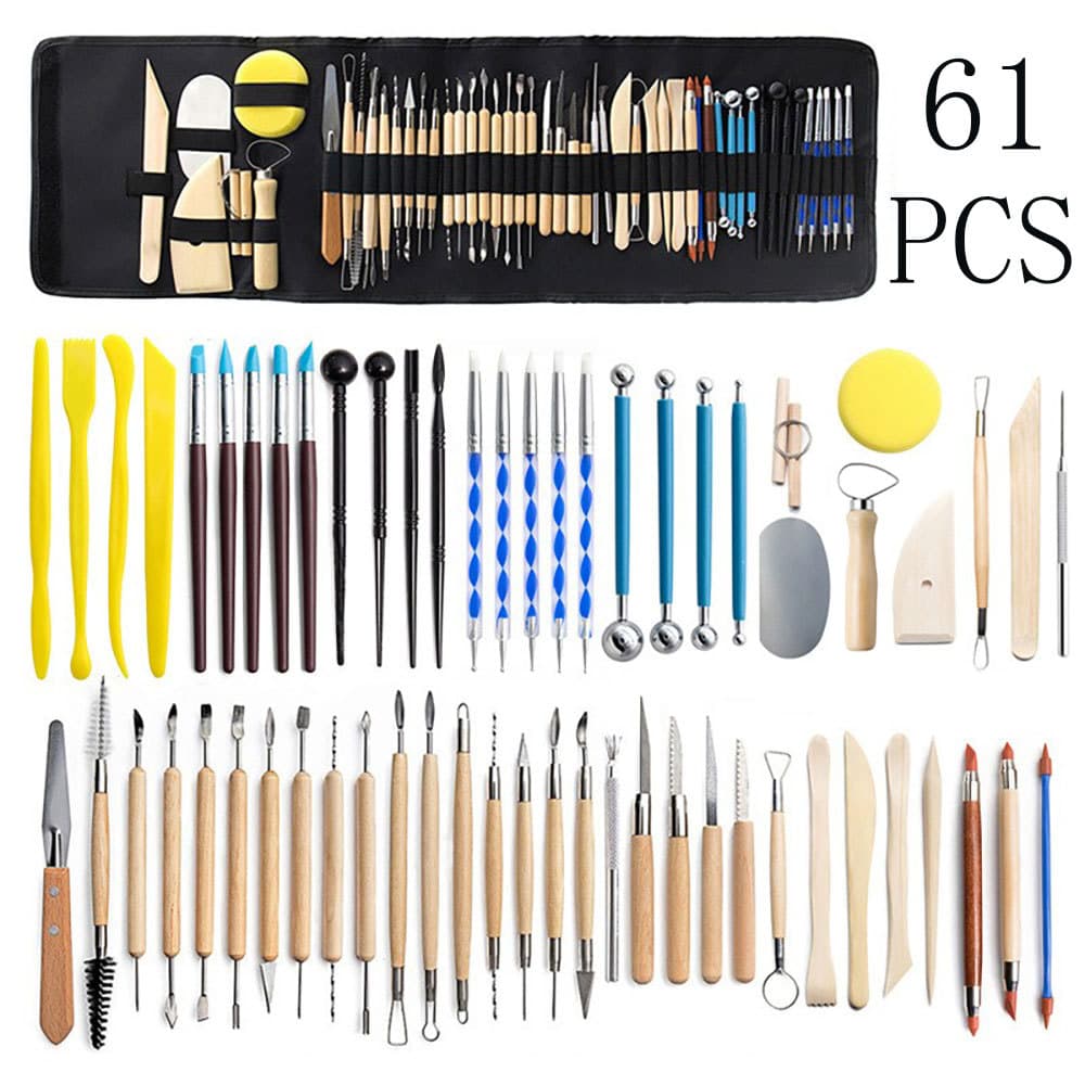 Handmade Clay Sculpting Tool Kit Ceramic Art Carving Silicone Diamond Dotting Pen Apron Wood Metal Plastic Craft Supplies