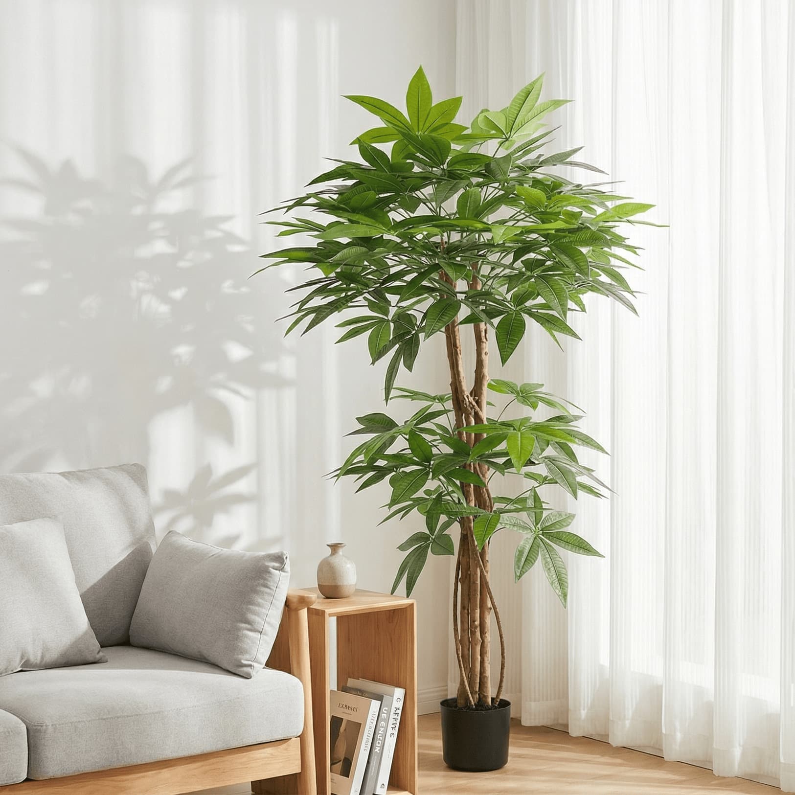 High-End Artificial Money Tree Potted Plant, Living Room Floor Greenery, Luxury Decor Fake Tree, Large Indoor Plant