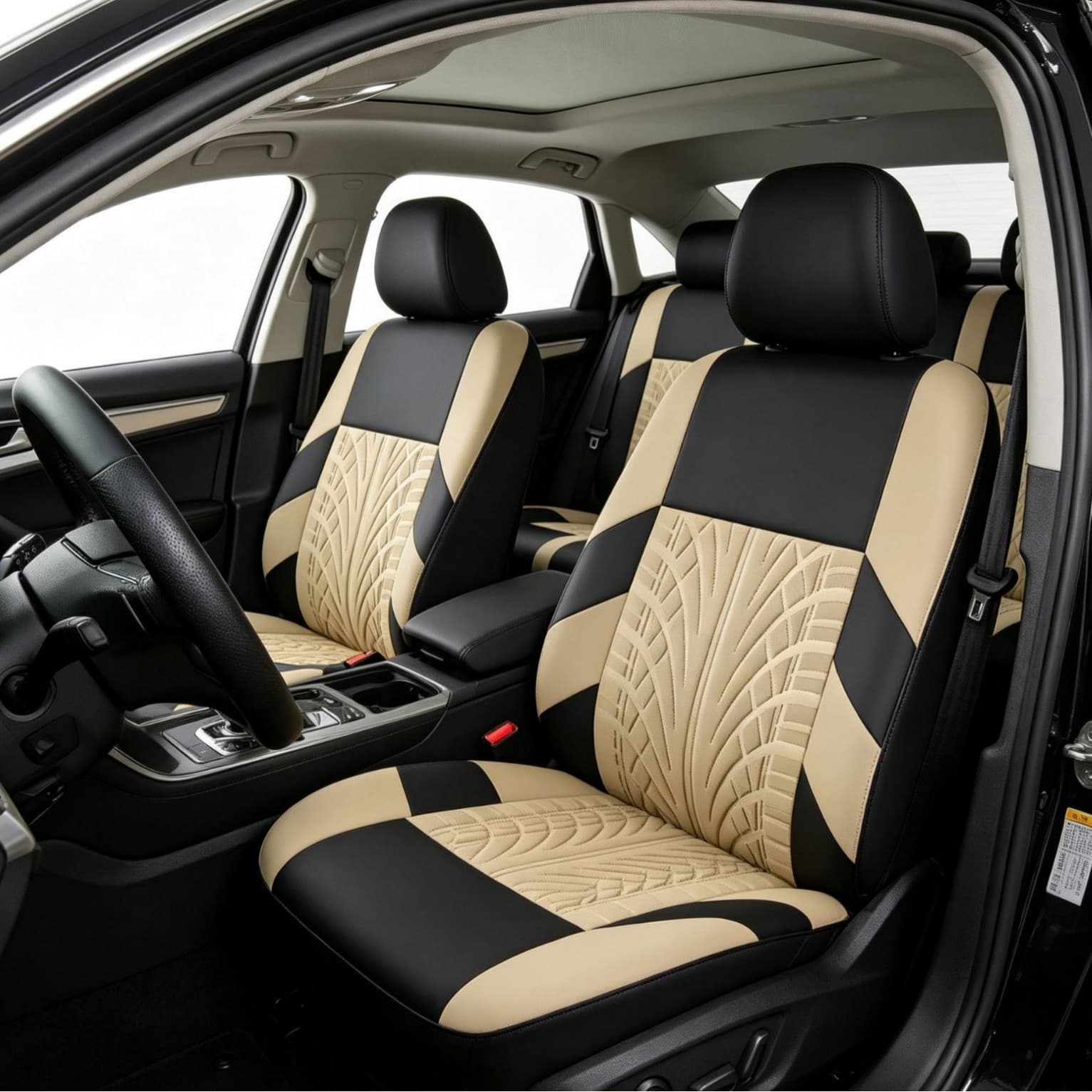 Factory Direct Cross-Border Temu Amazon Wheel Mexico Tire Pattern Embossed Knitted Fabric Car Seat Cover Factory Wholesale
