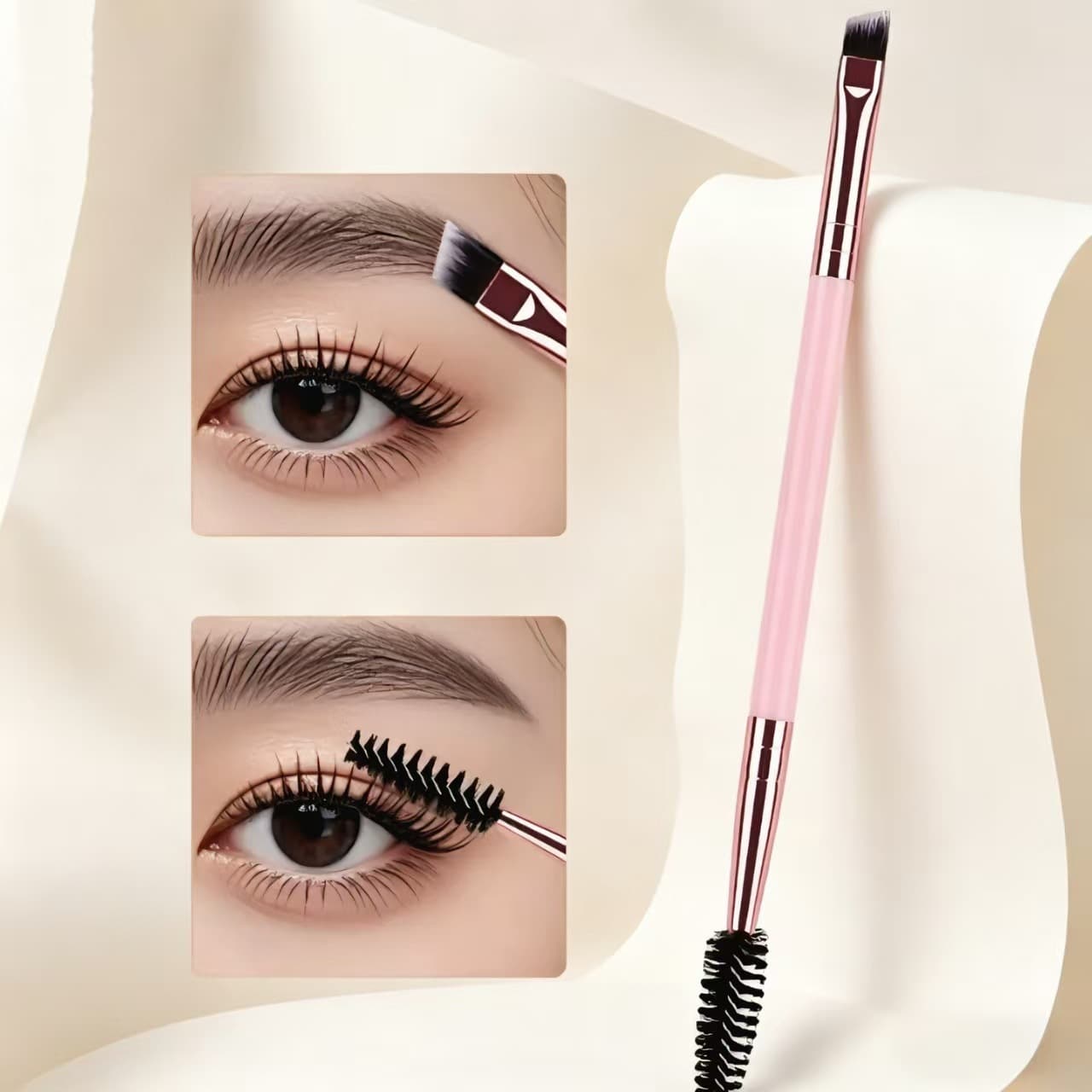 Double-ended eyebrow brush, eyelash brush, sweeping eyebrow makeup brush, portable angled eyebrow brush, spiral brush blade, mini special model