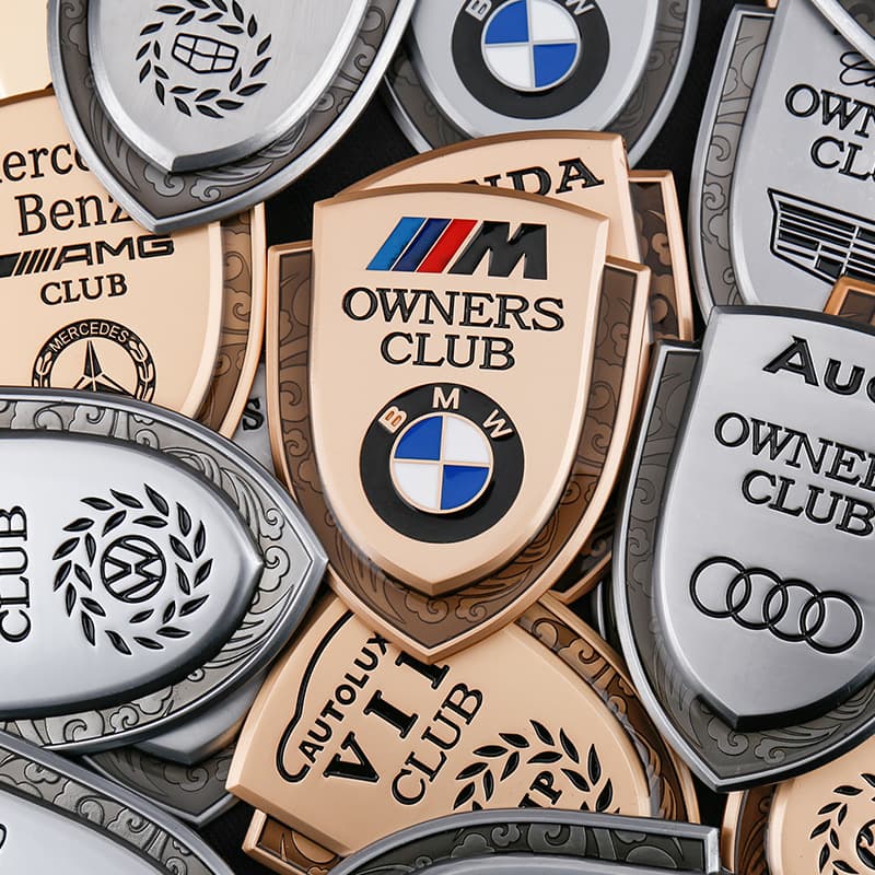 Car Decorative Metal Side Fender Badge VIP Premium Car Emblem Shield Custom Creative 3D Sticker
