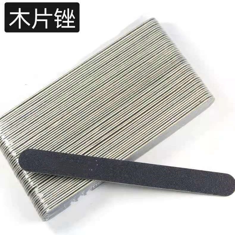 In Stock Black Wood Veneer Nail File Strip, Nail File Sandpaper, Wooden File, Nail Buffer, Manicure Tool for Shaping and Polishing
