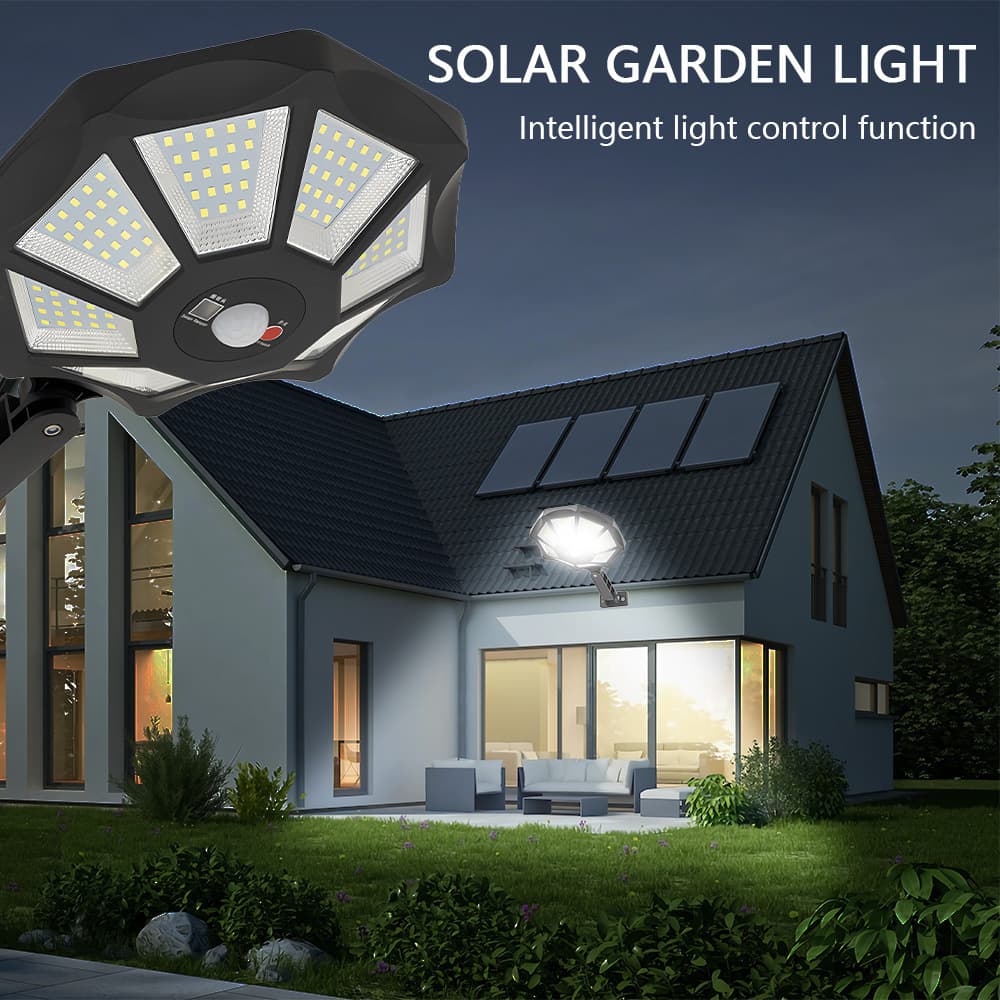 Solar light outdoor garden light automatically turns on after dark Human body sensing three-mode remote control solar outdoor light
