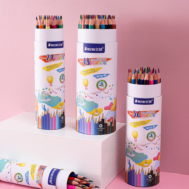 Erasable 48-color Colored Pencils for Elementary Students, 36-color Colored Pencil Drawing Pens for Kindergarten Painting and Doodling